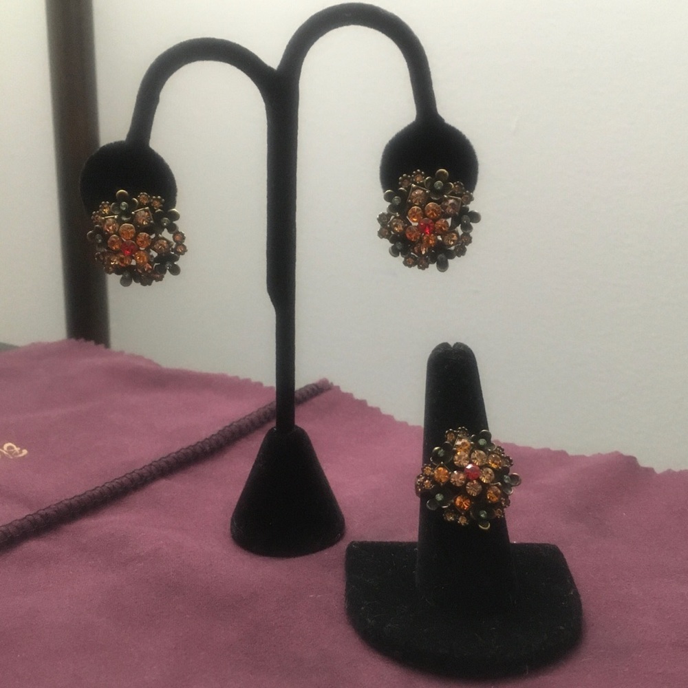 LaVintage Antique Gold Brass Custom Earring Ring 8